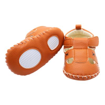 China Brown 1-3 Yards High Quality Breathable Synthetic Leather Soft Sole Casual Baby Shoes Non-Slip Breathable for sale