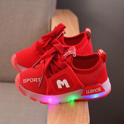 China Deodorization 2022 Spring/Summer Kids Shoes Toddler Light Shoes For Kids Aged 1-6 Breathable Soft Soles LED Sports Shoes With Light for sale