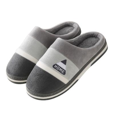 China Winter comfortable men's slippers cotton indoor household soft soled shoes warm non-slip floor wool slippers for sale