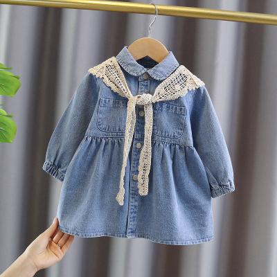 China Spring washable dress for girls 1-4 years old kiddie baby denim dress princess dress new for girls for sale