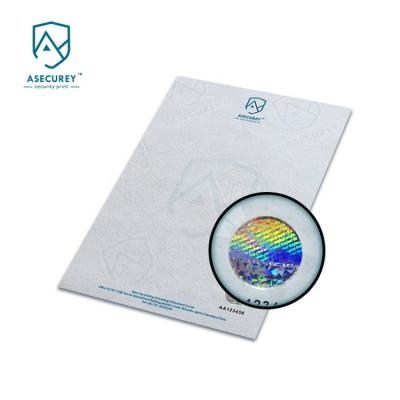 China Security Hologram Security Certificates Printing With Hologram For College for sale