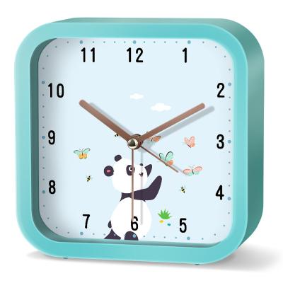 China Minimalist Discount Quiet Square Quartz Cartoon Table Desk Analog Hot Selling Analog Alarm Clock For Kids Bedside for sale