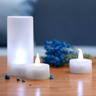 China White Flameless Sensor LED Light Blowing Votive Tealight With Stand /Battery Powered Flameless LED Tealight Votive Candle for sale