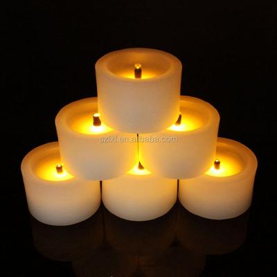 China LED Tealight Flameless Flameless Candle with Fiber Optic Wick / Battery Operated LED Candle with Black Wick for sale