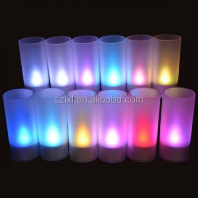 China Flameless Color Changing LED Tealight Candle with Votive Holder for sale