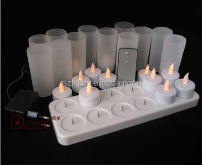 China Flameless Rechargeable LED Tea Light / 12 PCS LED Rechargeable Tealight Candles for sale