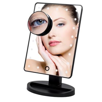 China Mirror Desk Natural Daylight Lighted Makeup Dressing Table Mirror/Mirror with Dimming Touch Screen, 10X Magnification Detachable Spot Mirror, Port for sale