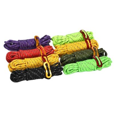 China Lightweight High Strength Outdoor Parachute Tie Down 4mm 5mm 6mm Guyline Tent Rope 6mm Reflective Camping Tent for sale