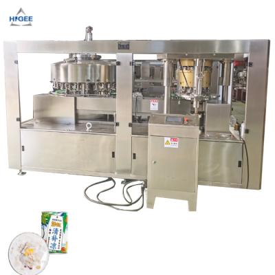 중국 Canned coconute milk juice filling seaming machine with cold glue labeling machine line 판매용