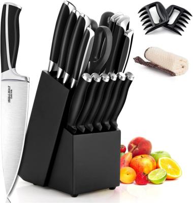 China Wholesale China Sustainable Knife Sets Stainless Steel Block With Wooden Wood Block for sale