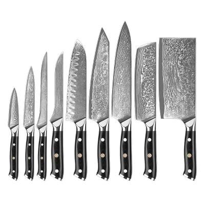 China Sustainable Damascus Steel Custom Kitchen Style Chef Knife Set for sale