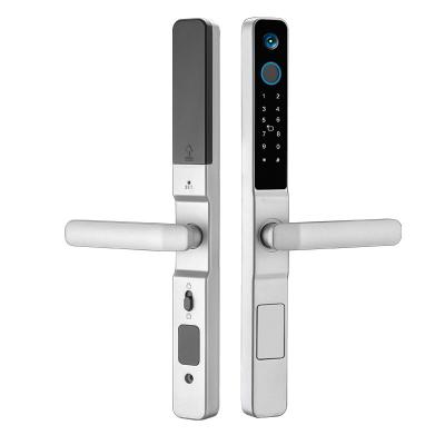 China Tuya Wifi Cat Eye Waterproof Password Door Lock App Fingerprint Aluminum Door Lock Broken Bridge Y02 for sale