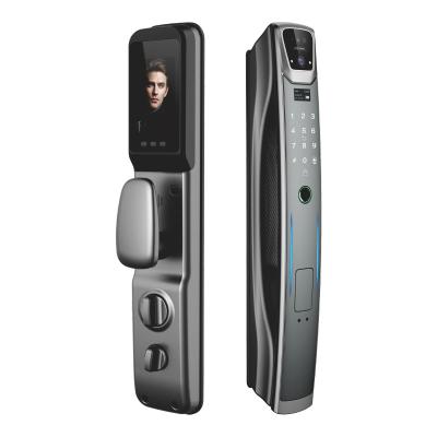 China Tuya Wifi Capture Full Automatic Face Recognition Fingerprint Password Lock Remote Opening Smart Door Lock With Camera K02 for sale