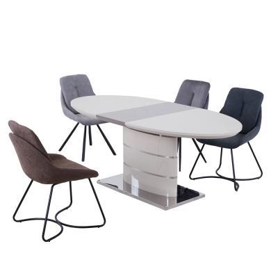 China Modern Designs Modern Dining Room Furniture Extending MDF Dining Table Set 4 Chairs for sale