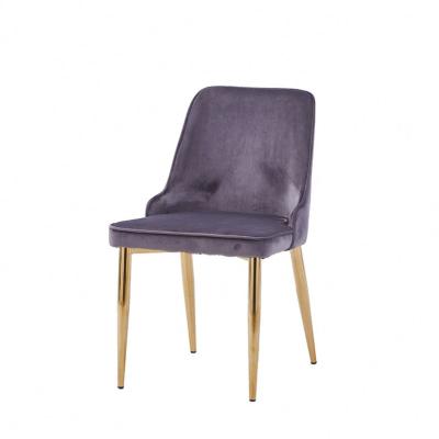 China Modern Nordic Restaurant Upholstery Leg Fabric Gold Velvet Dining Chairs for sale