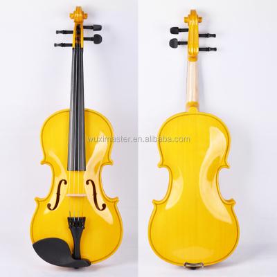 China Plywood Cheap Yellow Color Painted Handmade Violin Prices , Wooden Violin Accepted OEM for sale