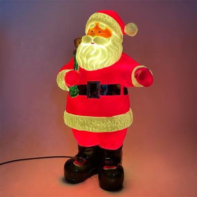 China Festival Stuff Design Resin Crafts Decoration Light Christmas Santa With Led Outdoor Display for sale