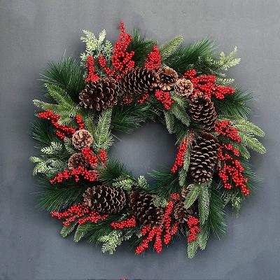 China Custom Wholesale PLASTIC Christmas Decor Braids Front Door Party Home Decoration Christmas Wreath for sale