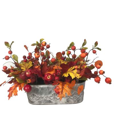 China Beautiful Colorful Plant Autumn Plants Leaves Potted Indoor Artificial Decorations Custom Made for sale