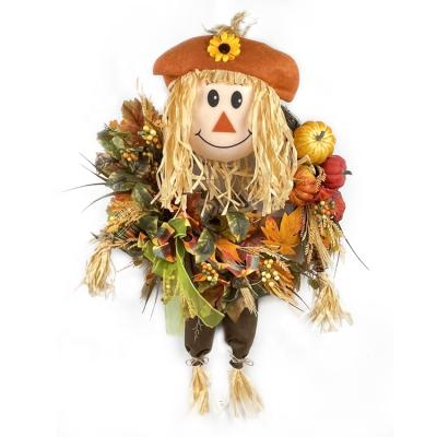 China Autumn Fall Harvest Festival Hanging Garland Custom Made Autumn Fall Holiday Scarecrow Decorations Ready To Ship for sale