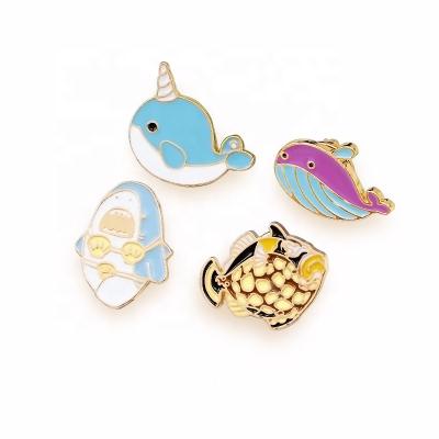 China Cute North Ammerica Whale Whale Brooch Insist Girl Bag Metal Pin Badge Accessories Lapel Pin for sale