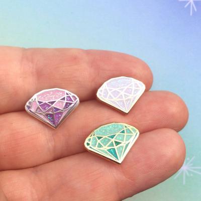 China Europe Shape Glitter Pearl Lapel Pin Soft Hard Enamel Pin Custom China Pin Factory Supplier Custom Diamond for sale