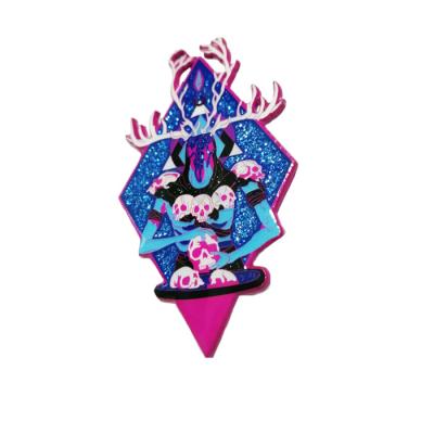 China Custom High Quality North Ammerica Glitter Lapel Pin Hard Soft Enamel Pin Metal Badge Supplier for sale