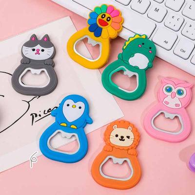 China Viable High Quality Factory Direct Cartoon PVC Fridge Magnets Wholesale Cute Bottle Opener for sale