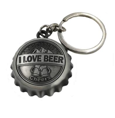 China Wholesale Custom Made Zinc Alloy Metal Your Key Logo Medal Bottle Opener Chain Keychain for sale