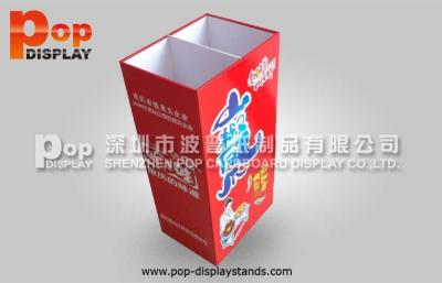 China Red Floor Standing Cardboard Dump Bin Display Box For Candy / Snacks for sale