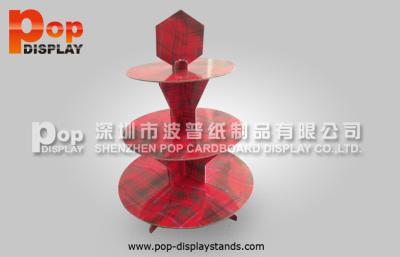 China OEM Round 3 Tier Cardboard Cupcake Display Stands For Birthday Party for sale