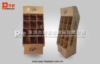 China Brown Power Wing Cardboard Display Stands With 9 Square Pocket For Notebook for sale