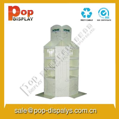 China Lighting White Cardboard Store Displays With Glossy Lamination for sale