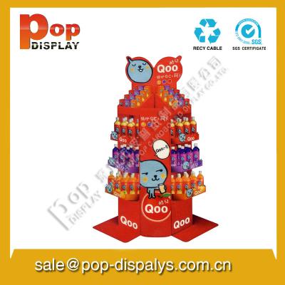 China Supermarket Cardboard Beverage Display Racks For Juice Promotion for sale