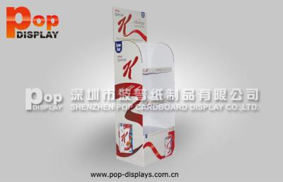 China Supermarket Portable Corrugated Plastic Display For Showing Oatmeal With 3 Tiers for sale