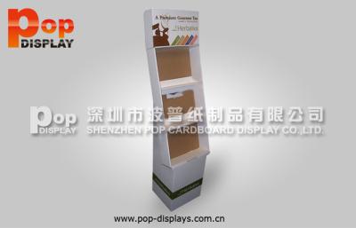 China 3 Shelves Corrugated Book Display Stand With CMYK Printing For Market for sale