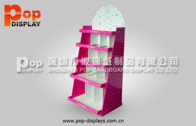 China Lovely Pink Comic Corrugated Book Display CMYK Printing , Pocket Design for sale