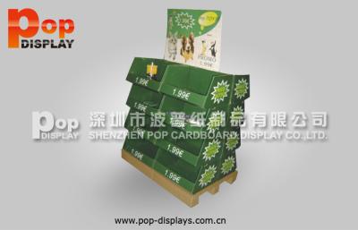 China Steady Eye Catching Paperboard Display Pallet Stands , Shipper Pallet For Dog Foods for sale