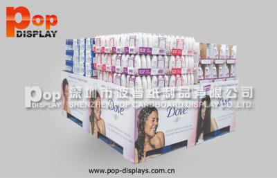 China Heavy Duty Shampoo Flooring Cardboard Pallet Display For Market Advertising for sale