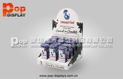 China Cosmetic Advertising Cardboard Countertop Display Stands With Hole For Retail Store for sale