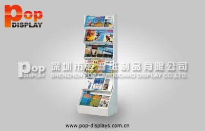 China Pop up Standing Cardboard Magazine Display For Books With 6 Shelves for sale