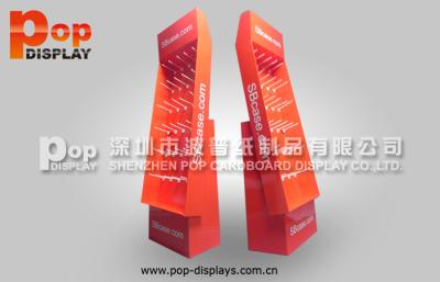 China Red Printing Cardboard Hook Display Stands Strong For Accessories for sale