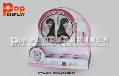 China Hair Care Products Corrugated Cosmetic Display Stands With Recycled Material for sale