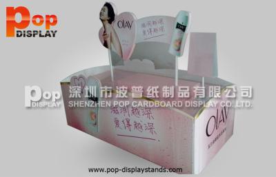 China Sturdy And Durable Cardboard Cosmetic Display Stands With Glossy & UV Coating for sale