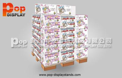 China Portable Pet Food Corrugated Cardboard Pallet Display , Floor Shipper Display Box for sale