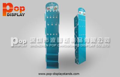 China Floor Cardboard Hook Display Stands / Floor Standing Euro Hook Display for sale