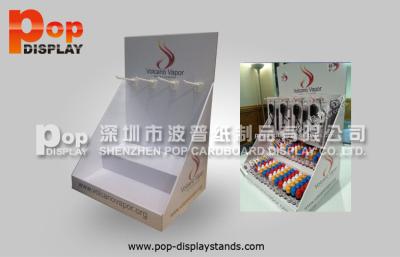 China Custom White E-cig Counter Top Display With Plastic Hooks Shelves for sale