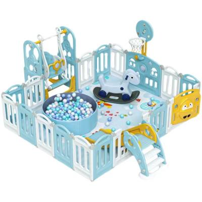 China Safety Detachable Fold Rocking Horse Easy Playground Swing Indoor Playground Equipment Set With Ball Pool for sale