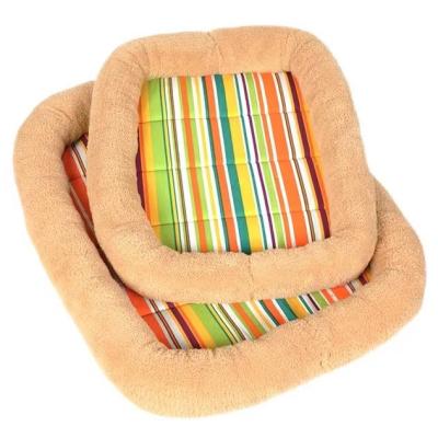 China Vibrant Colorful Striped Teddy Dog Mat Pet Supplies Dog Kennel Mat Contemporary Pet Supplies for sale