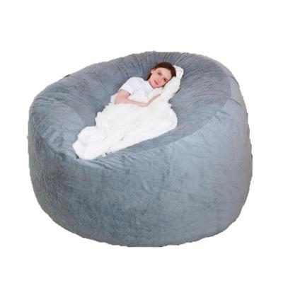 China (Size) Adjustable Comfortable Giant Fur Bean Bag Cover Living Room Decoration Rest Furniture Around Sofa Bed Cover for sale